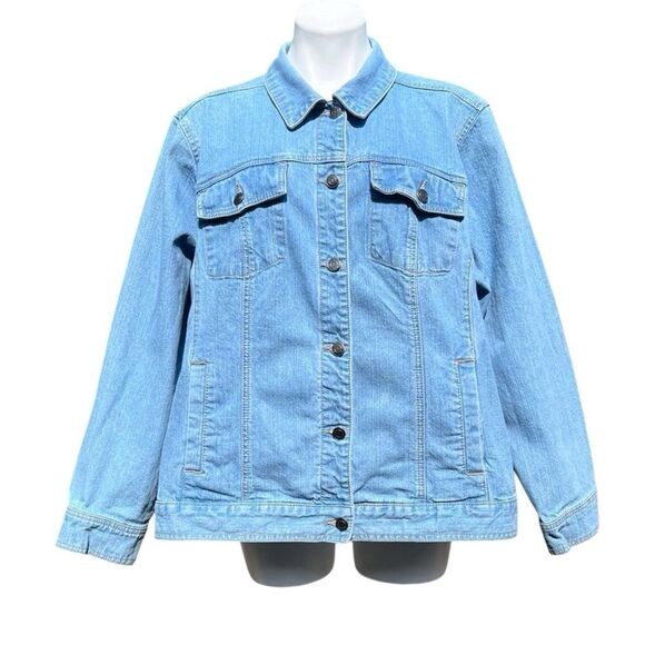 Christoper & Banks Trucker Style Denim Jacket Size 2X - Picture 1 of 6
